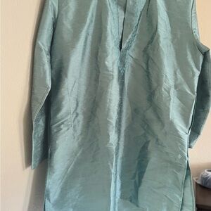Men's green Kurtha 

It is tunic top with by men .Siize M